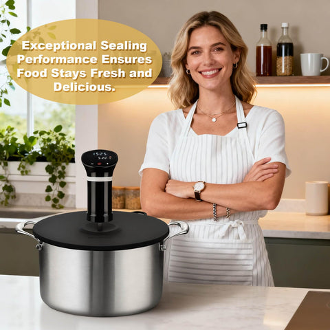 Hescred lid withstands high heat up to 413.6°F for safe cooking