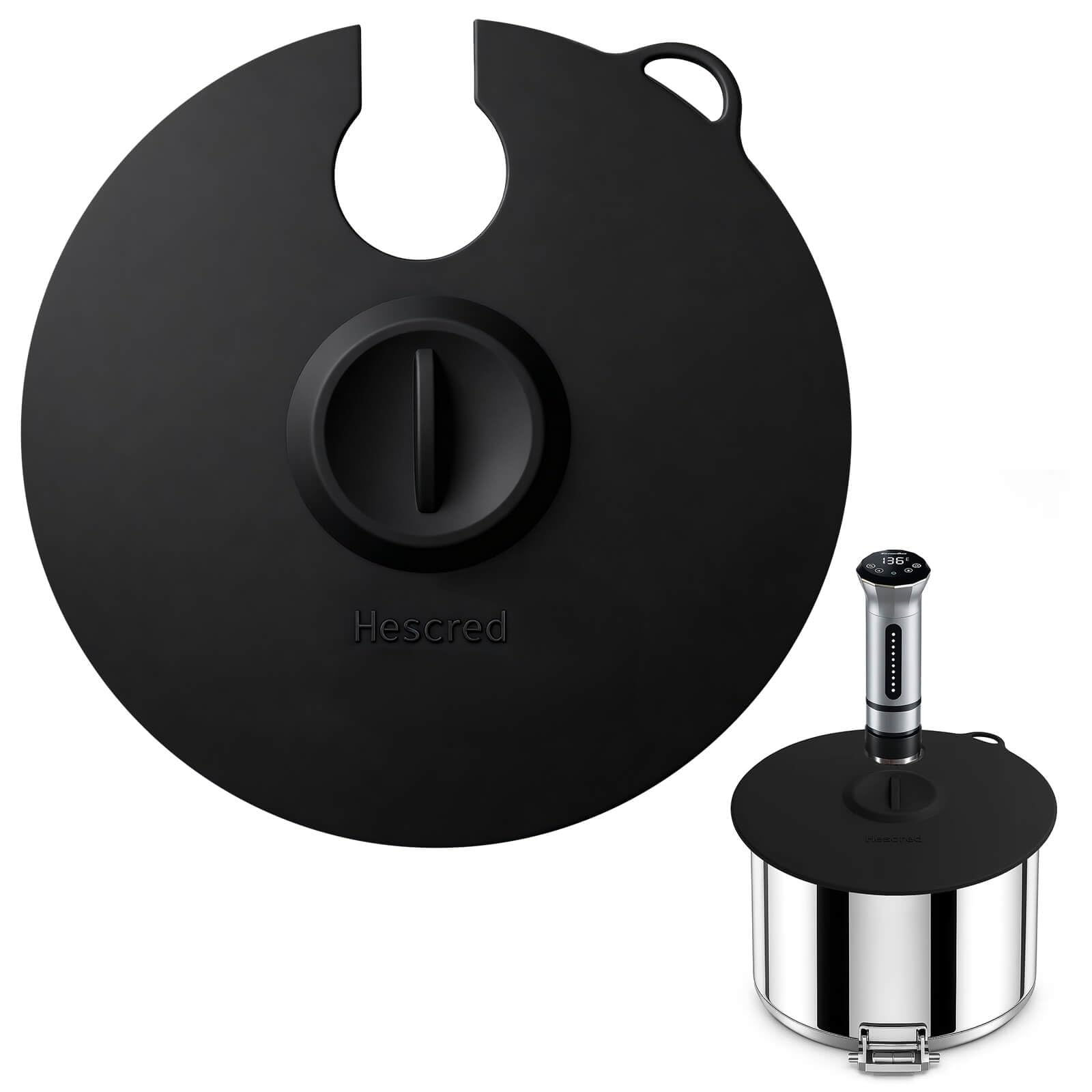 Hescred sous vide silicone lid with heavy-duty construction preserving moisture and flavor