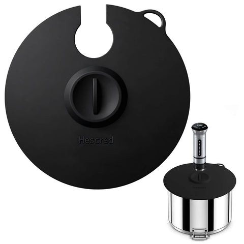 Hescred sous vide silicone lid with heavy-duty construction preserving moisture and flavor