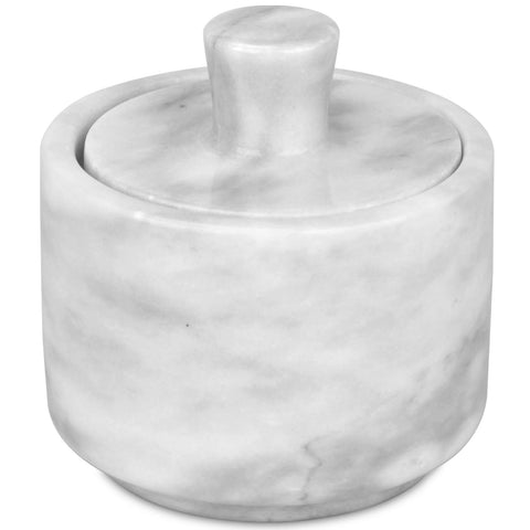 HESHIBI marble salt cellar with lid keeps spices fresh.