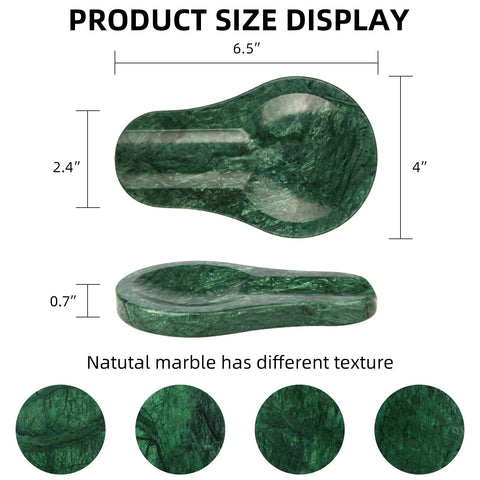 HESHIBI spoon rest close-up shows natural veining and durable marble texture.