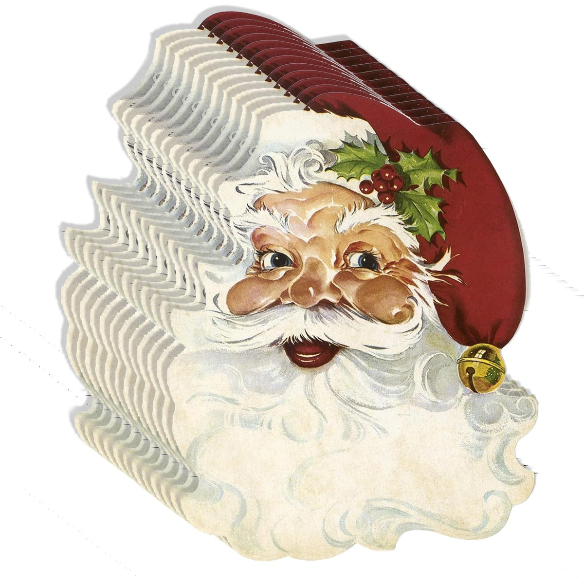 Hester & Cook die-cut Santa placemats brighten holiday tables and simplify cleanup.