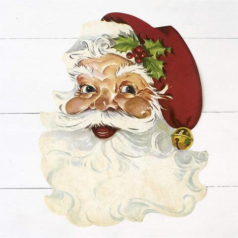 Santa Claus placemats add festive color while protecting surfaces during Christmas meals.