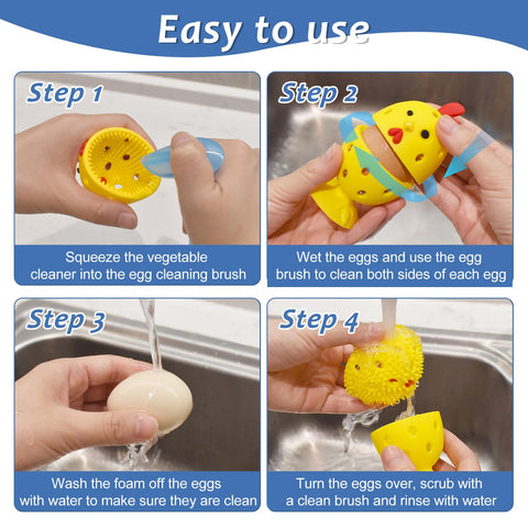 Heuihm egg washer with rotating design flips for quick drainage during rinsing.