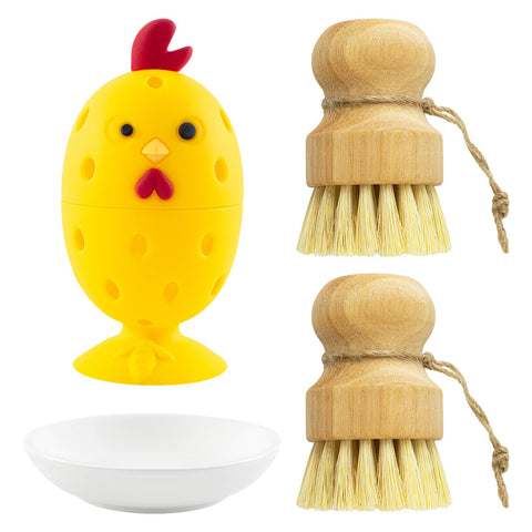 Heuihm multi-use cleaning set eases egg and produce care.