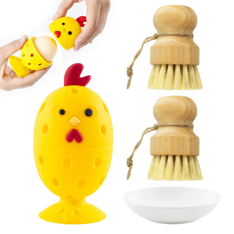 Heuihm silicone egg brush cleaner egg washer gently cleans eggs without damage, preserving the shell coating.