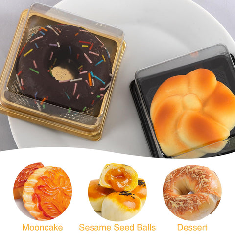Hewnda gold top dome 1-1/2in: clear lid protects treats during transport.