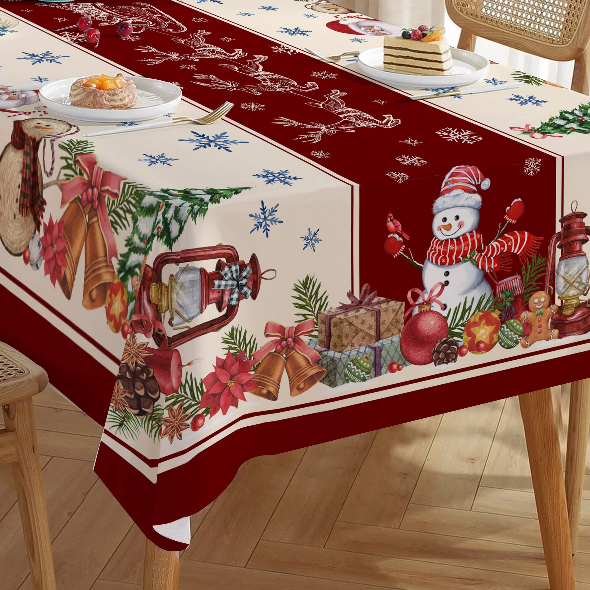 Hexagram rectangular tablecloth on dining room table for celebrations