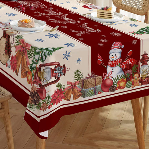 Hexagram rectangular tablecloth on dining room table for celebrations