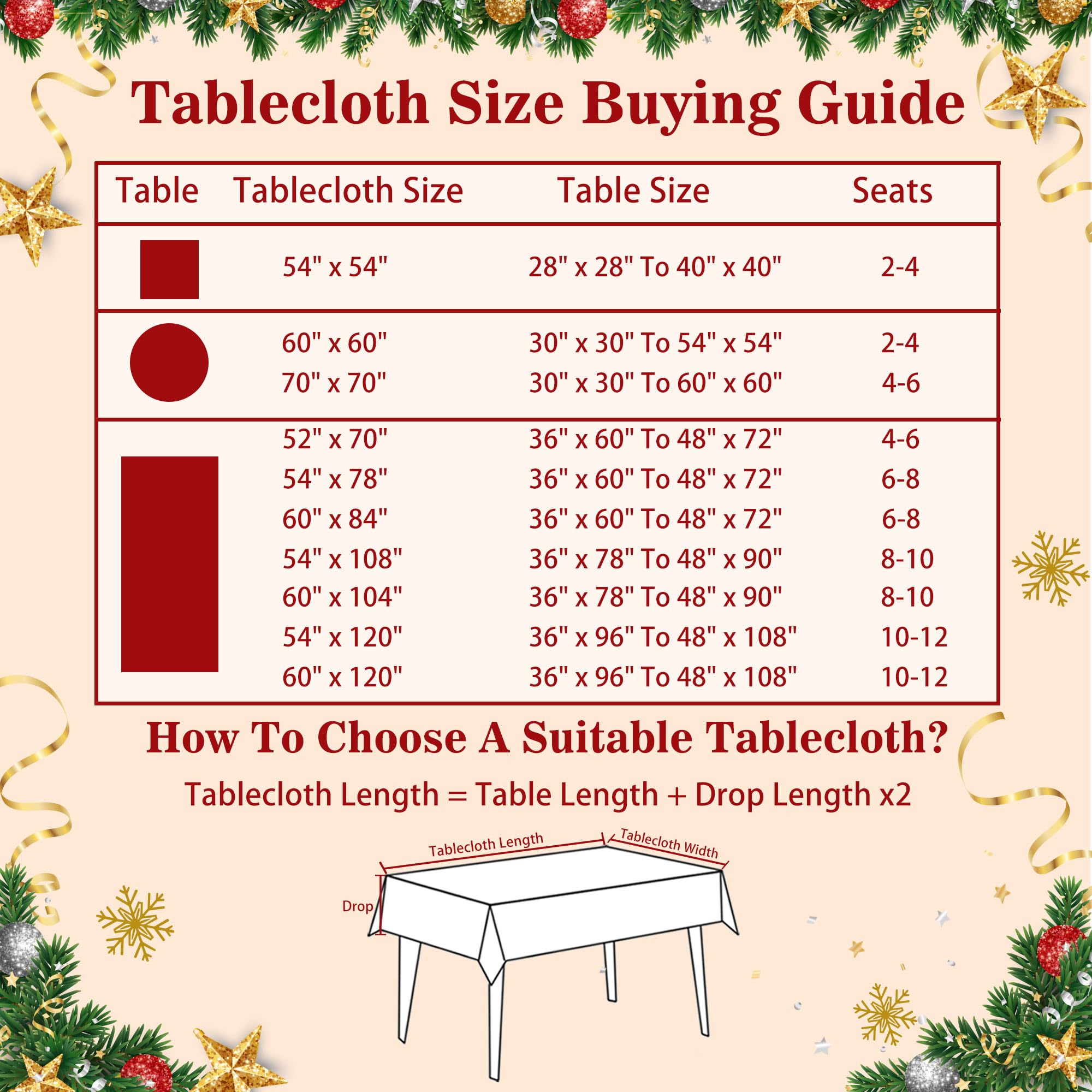 Hexagram tablecloth ideal for indoor dining and outdoor winter gatherings.
