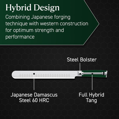 HexClad stainless-steel fork 2-pronged grips meat securely for neat, even slices.