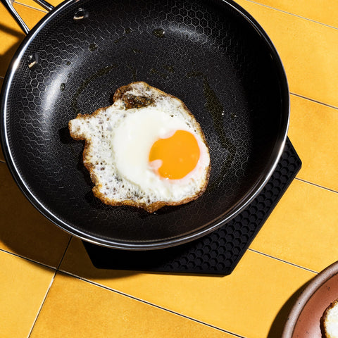 HexClad hexagon silicone trivet cleaning benefits quick wipe-down after cooking