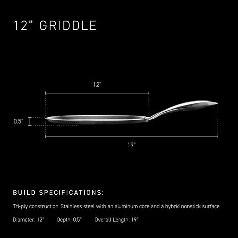 HexClad Hybrid 12-inch griddle on induction cooktop for reliable heat distribution