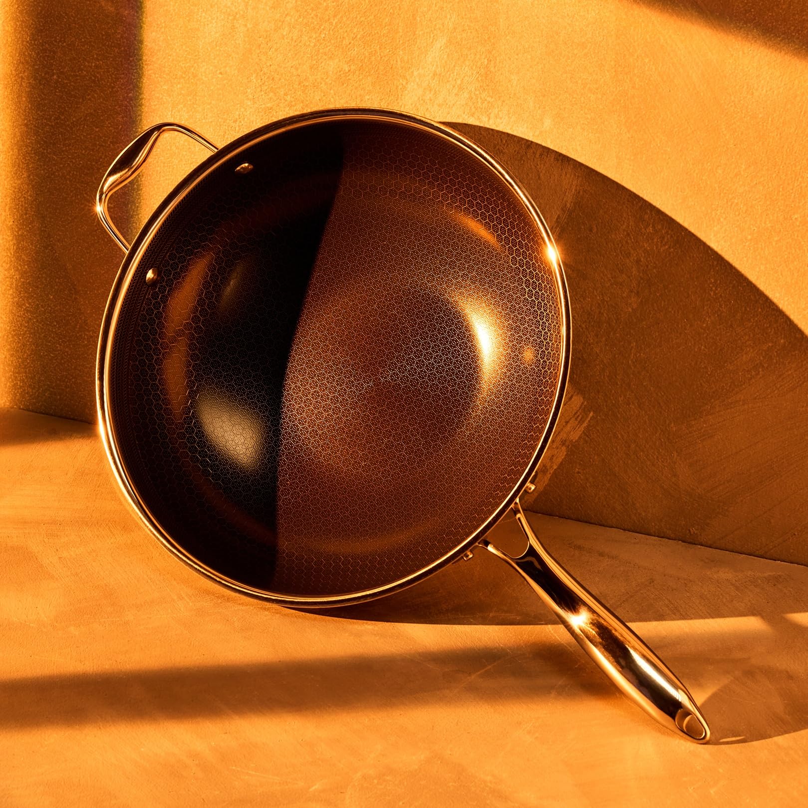 HexClad wok in action for quick stir-fry and even heat.