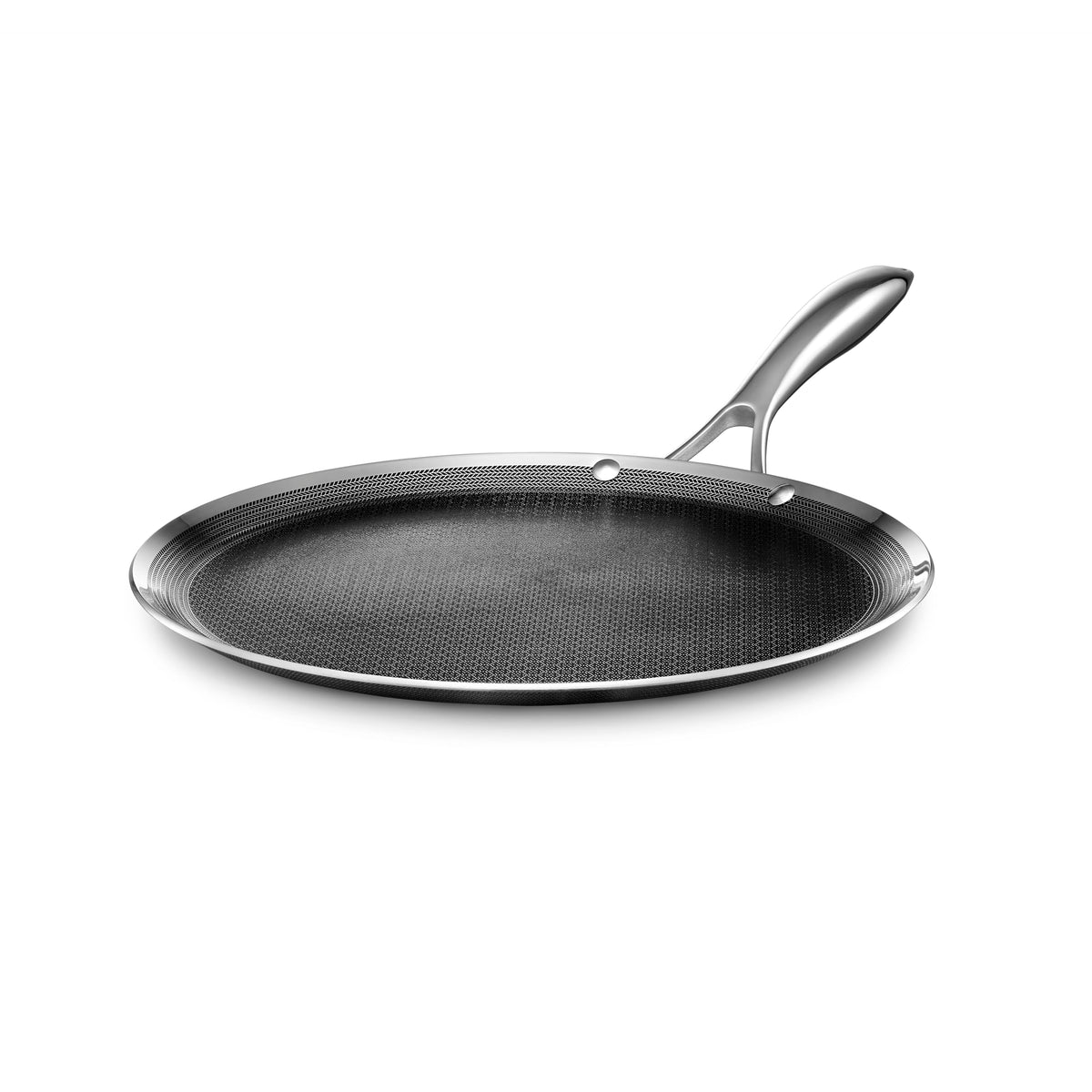 HexClad Hybrid 12-inch Griddle front view, ideal for large breakfasts and even searing