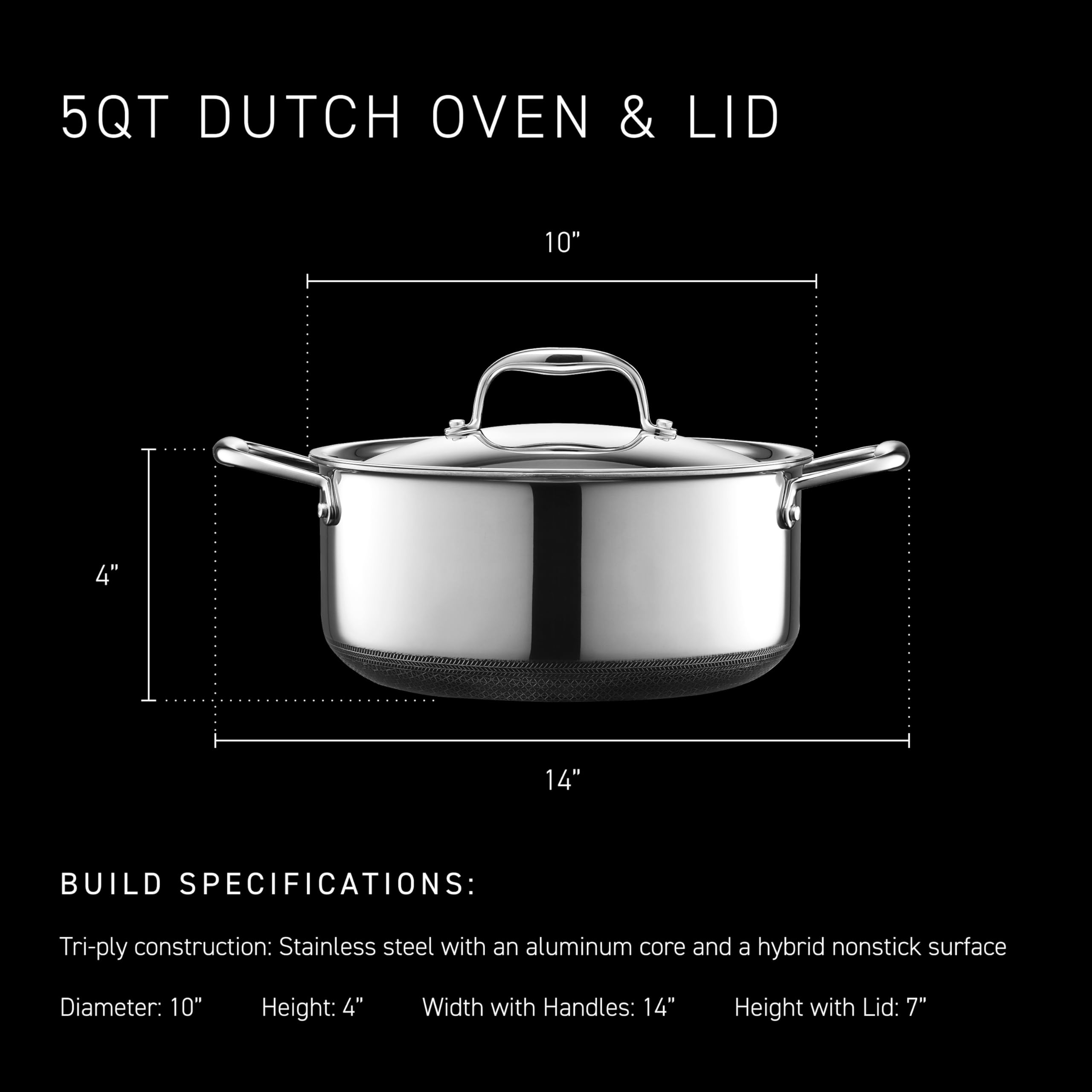 HexClad top-down view highlights tri-ply build and stay-cool handles.