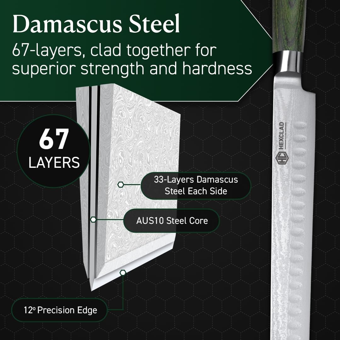 HexClad pakkawood handle ergonomic comfort and steady grip.