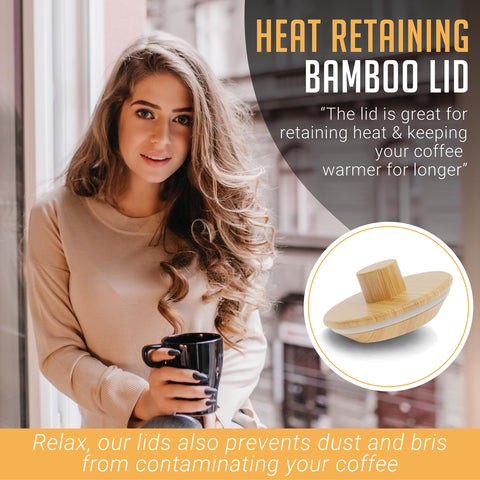 HEXNUB bamboo finish adds a warm, natural touch to your coffee station.