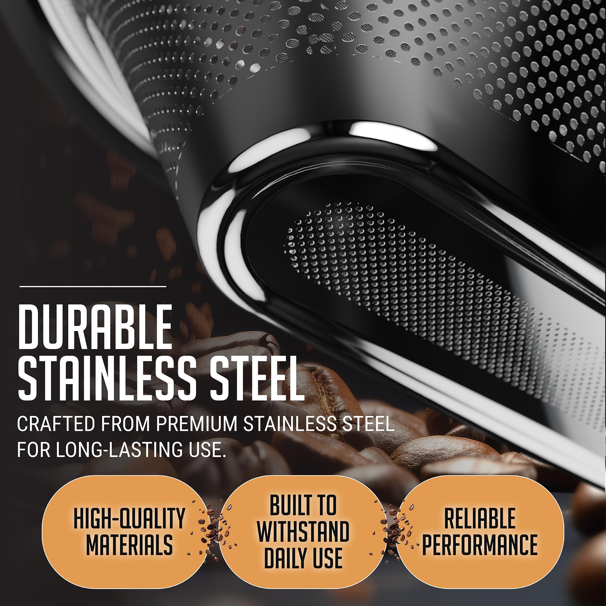 Dishwasher-safe HEXNUB filter simplifies cleanup after brewing.