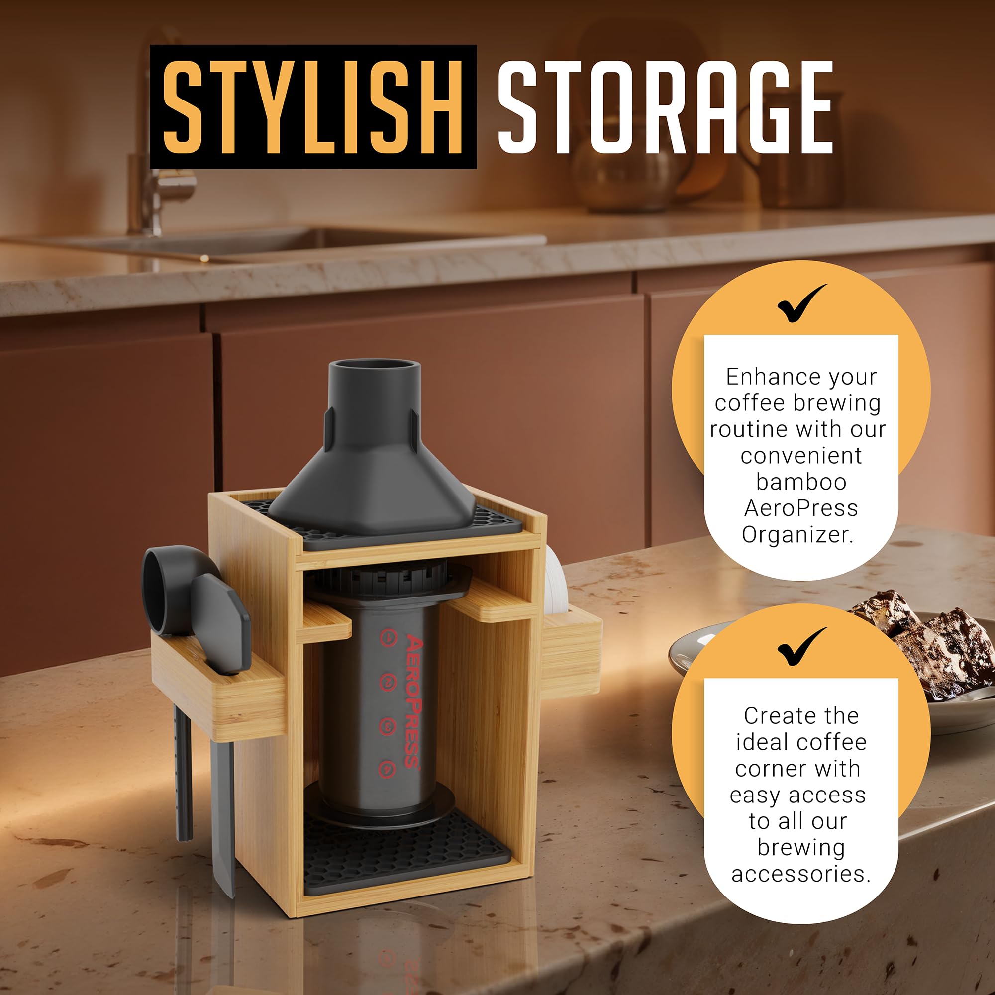 HexNUB AeroPress filter holder keeps essential items within reach