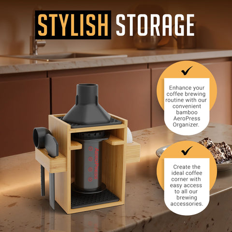 HexNUB AeroPress filter holder keeps essential items within reach