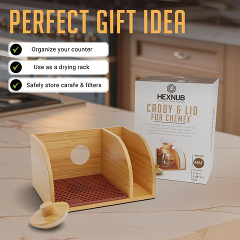 HEXNUB lid on carafe provides warmth retention and dust protection.