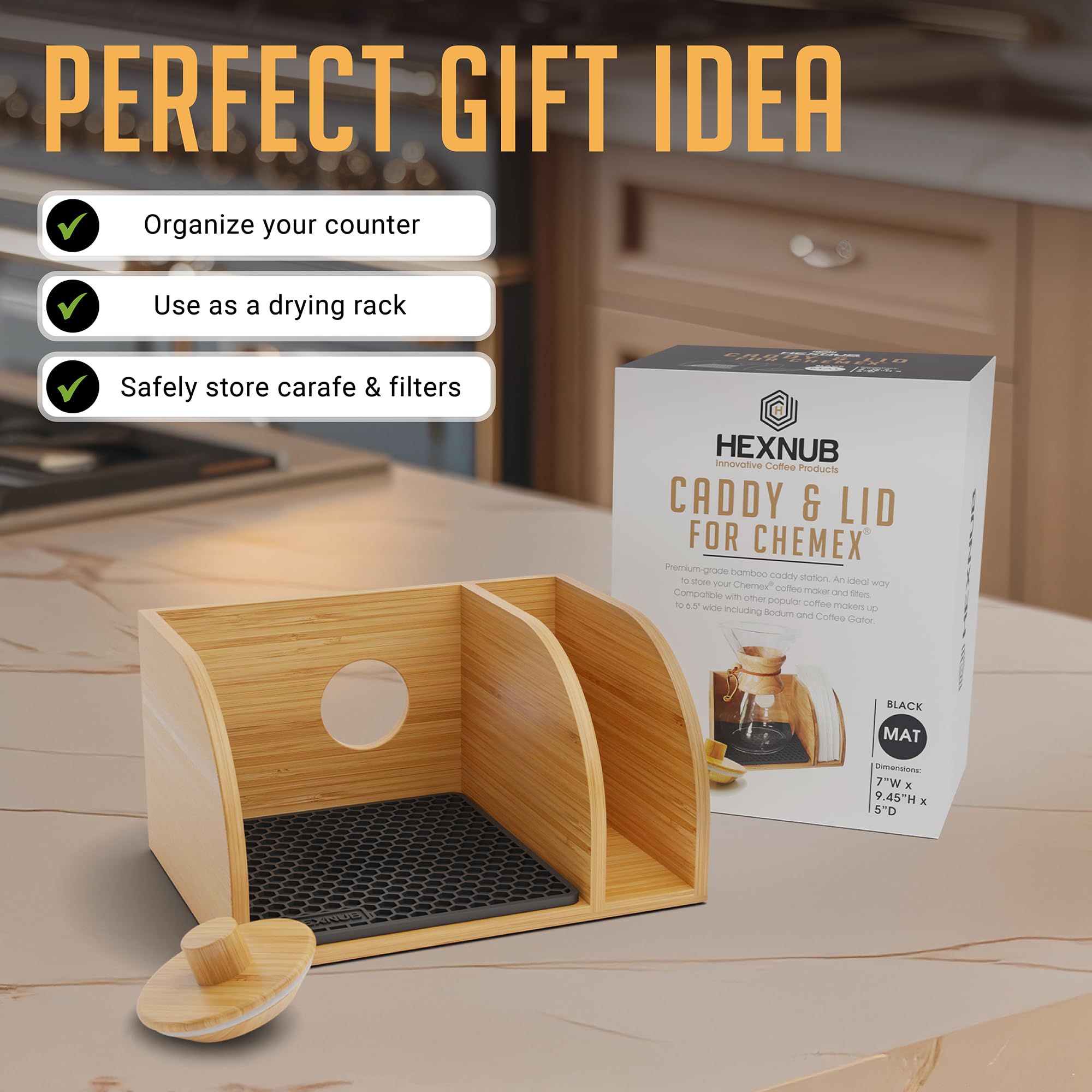 HEXNUB non-toxic bamboo craftsmanship supports eco-friendly coffee routines.