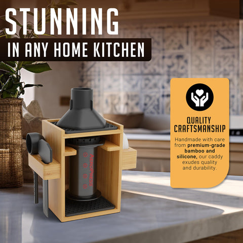 HexNUB premium bamboo craftsmanship adds warmth to your coffee bar