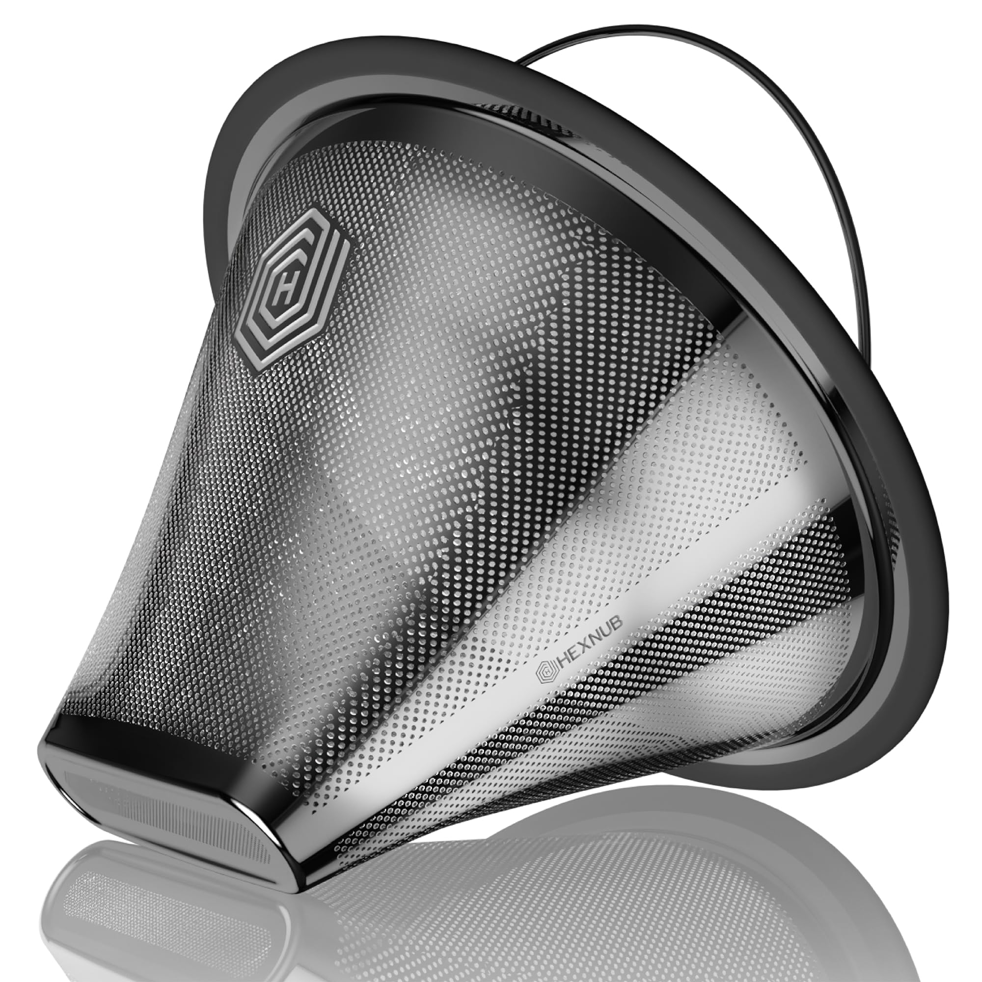 HEXNUB reusable #4 filter installed in Technivorm Moccamaster KBGV for clean, balanced brew.