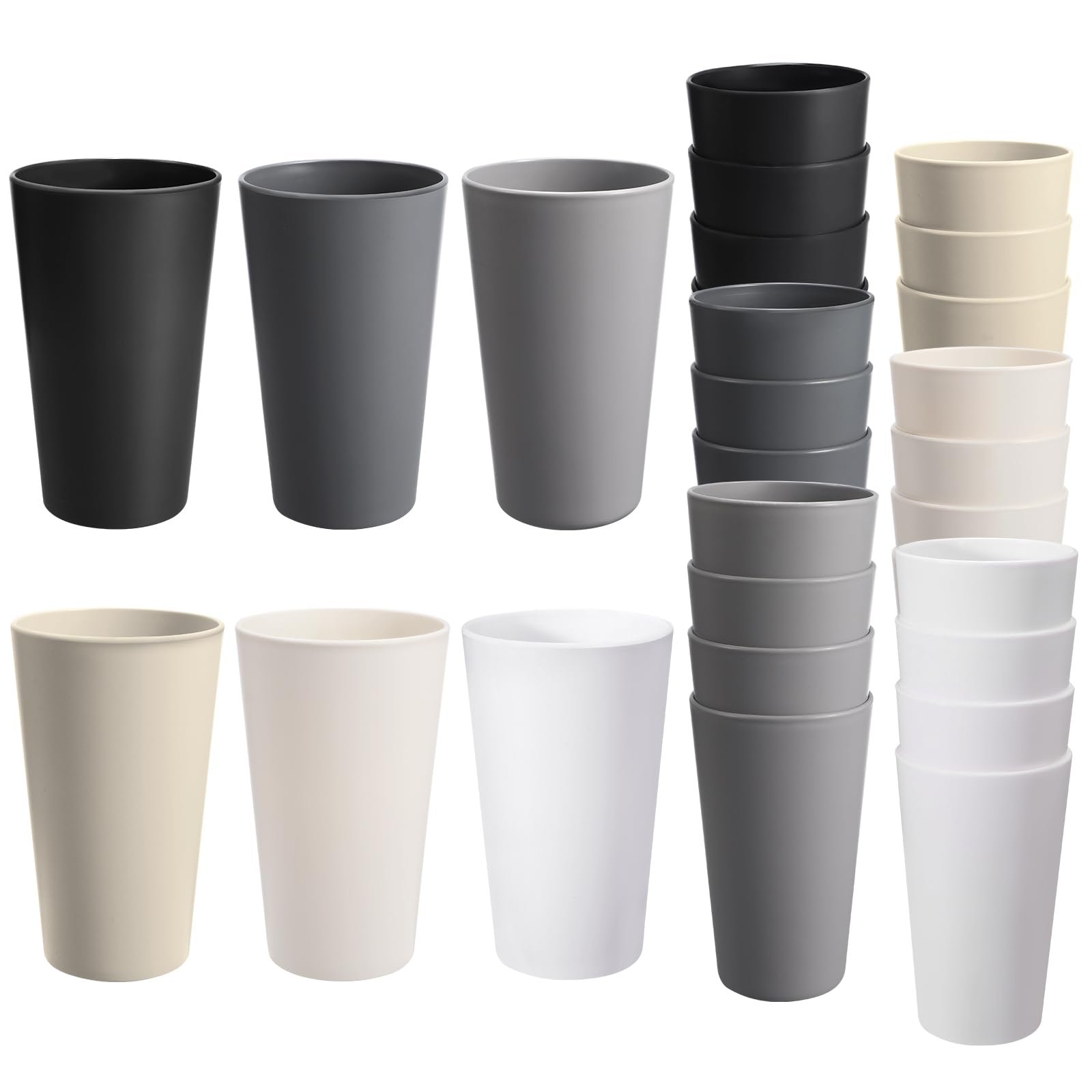 HEYCOME 24pc unbreakable cups set for home and outdoor use.