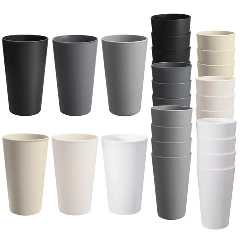 HEYCOME 24pc unbreakable cups set for home and outdoor use.
