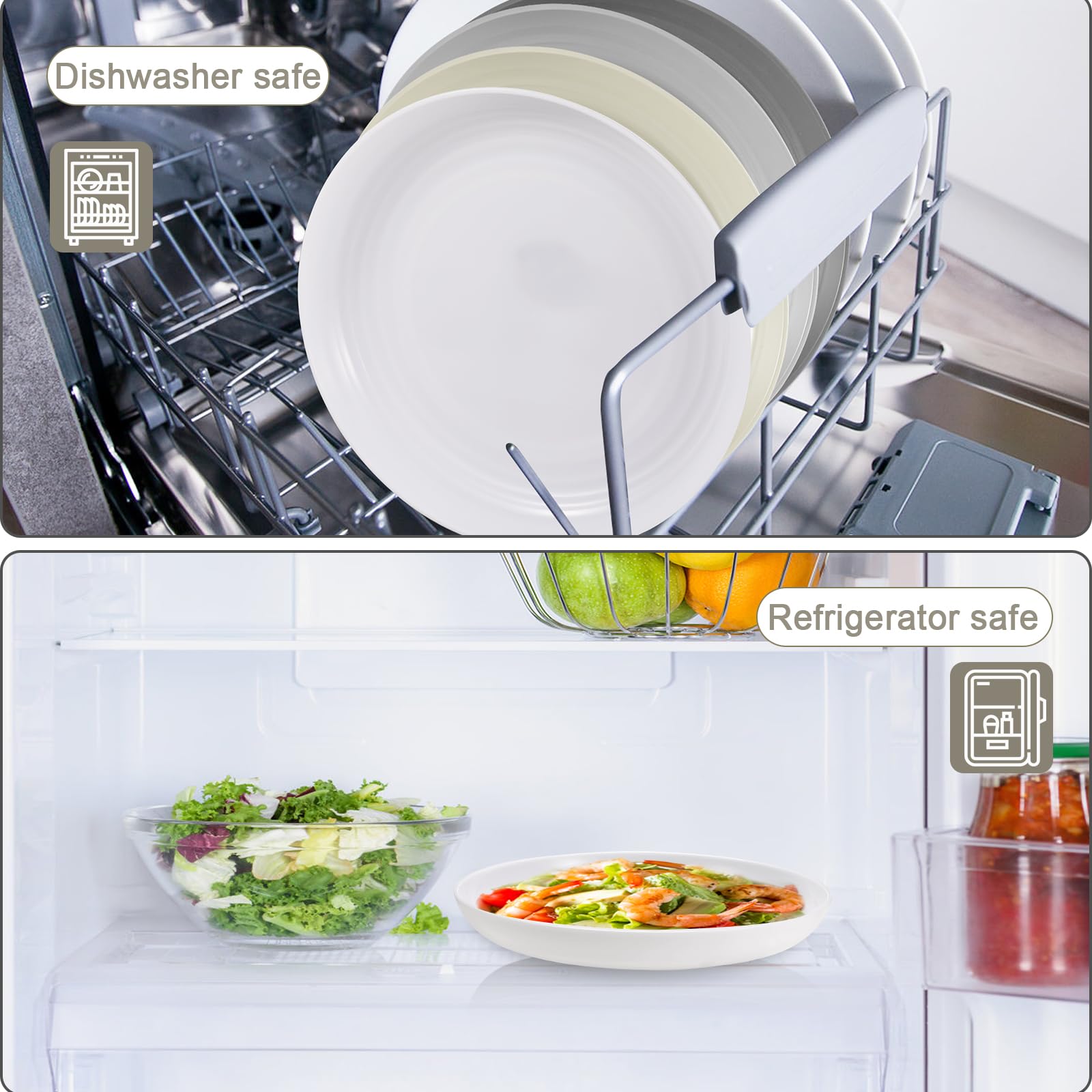 HEYCOME anti-slip bottom design keeps plates stable on tables.