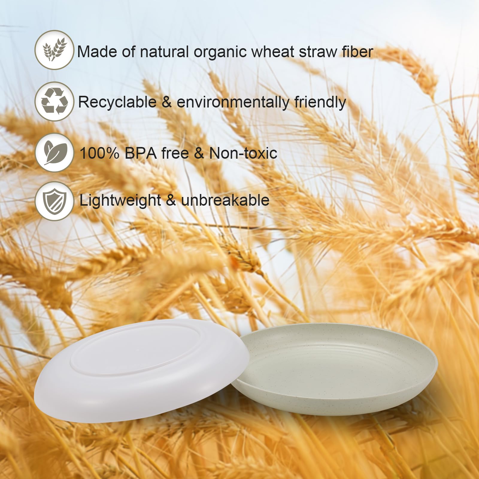 HEYCOME dishwasher-safe plate in beige offers easy cleanup after meals.