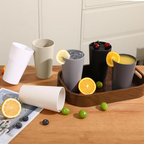 HEYCOME stackable 20 oz cups save space in cabinets and prep areas.