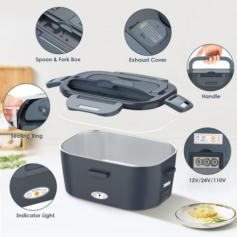 Heyfavor includes stainless steel fork and spoon for convenient meals.
