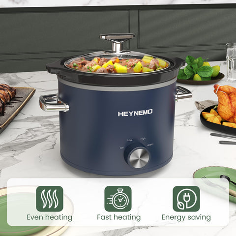HEYNEMO 2qt slow cooker dips serving option suits small gatherings.