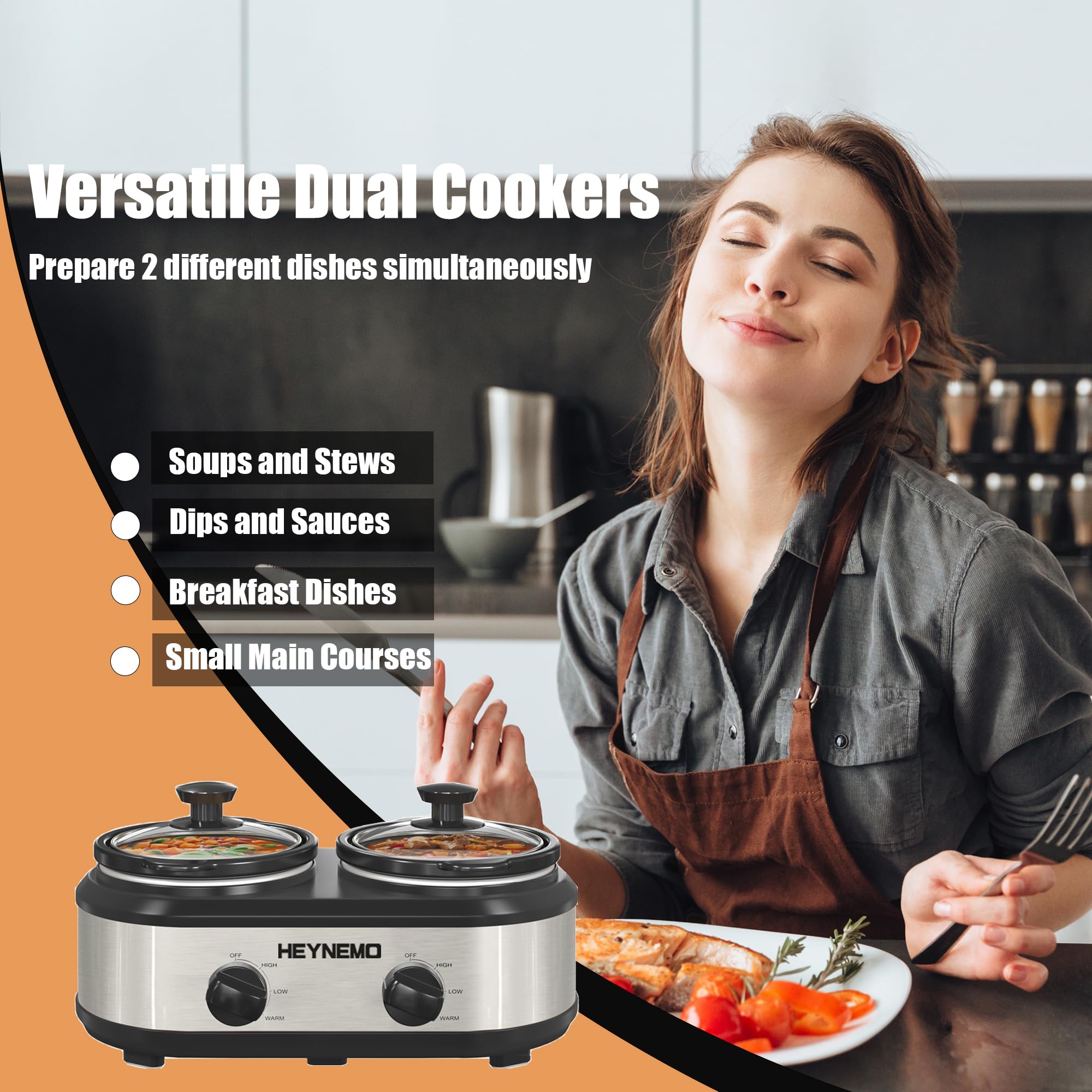 HEYNEMO removable ceramic pots simplify cleanup after shared meals.