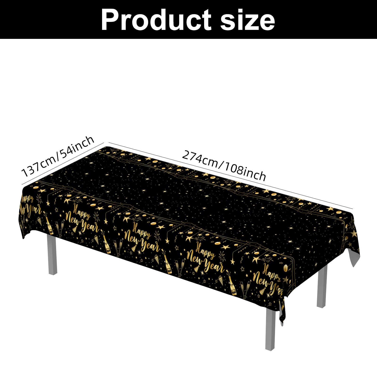 HEYPRIIL thicker plastic material for sturdy disposable tablecloth.