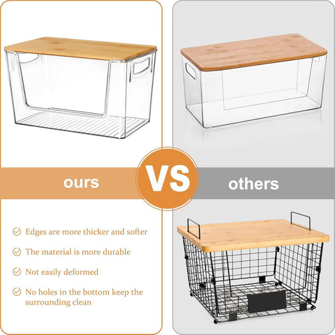 Heyuzb countertop kitchen setup with cans and jars in stackable bins