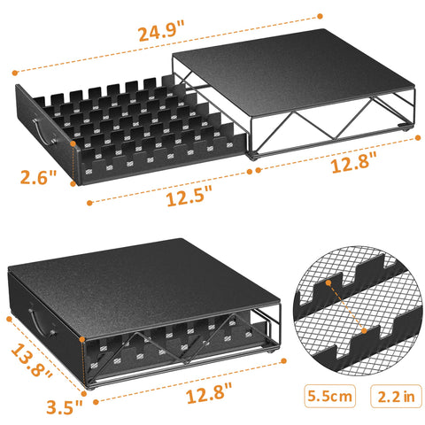 HFHOME metal construction with black powder coat adds durable, stylish storage.