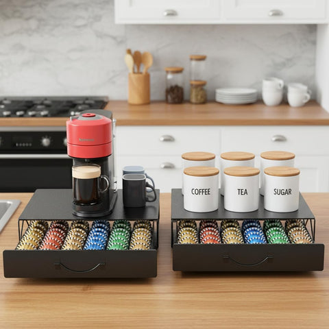 HFHOME top surface area accommodates a coffee machine or mug.
