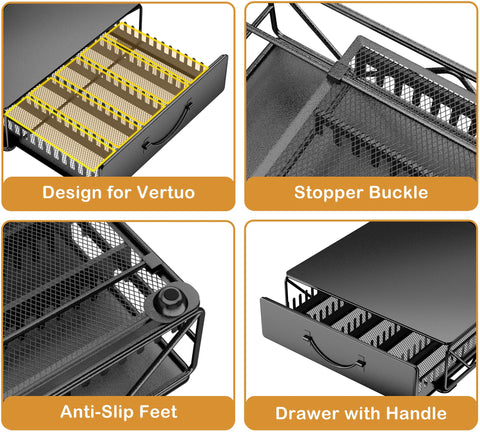 HFHOME space-saving design fits most Nespresso machines on top for a clean station