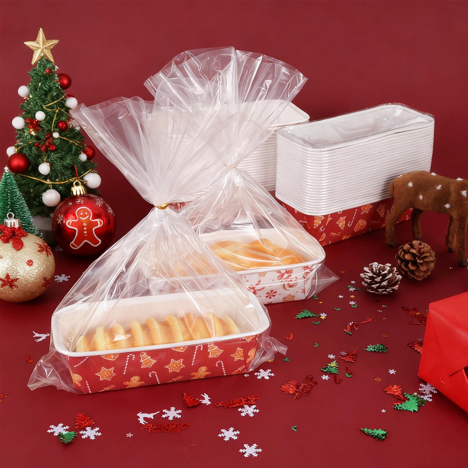 HFYZZ gold ties seal bags, simplifying festive packaging.