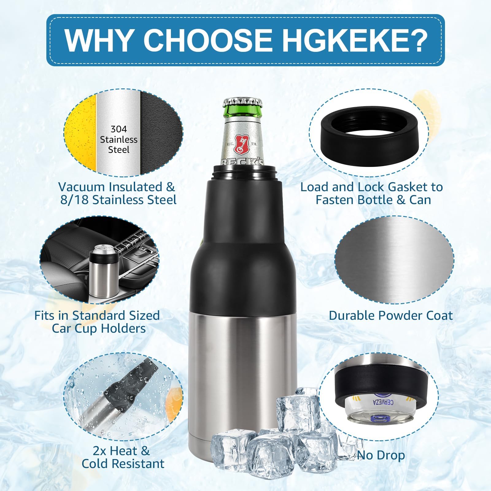 BPA-free, dishwasher-safe Hgkeke beer holder for easy cleaning.