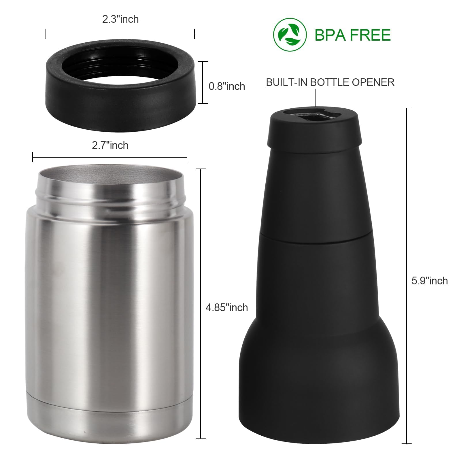 Built-in beer opener on Hgkeke holder for quick access.