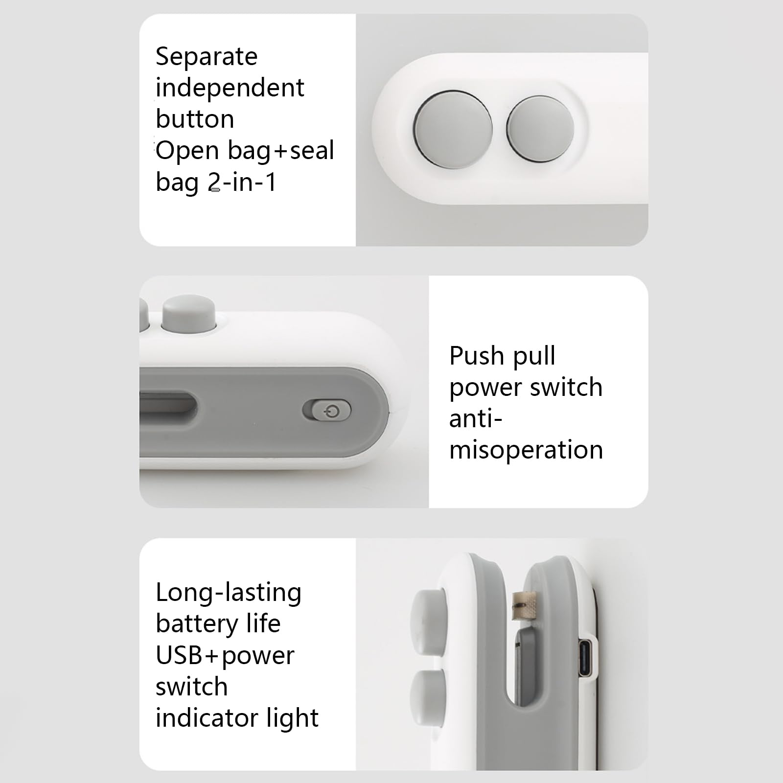 Hgkvnul mini bag sealer weighs 45g for portability.