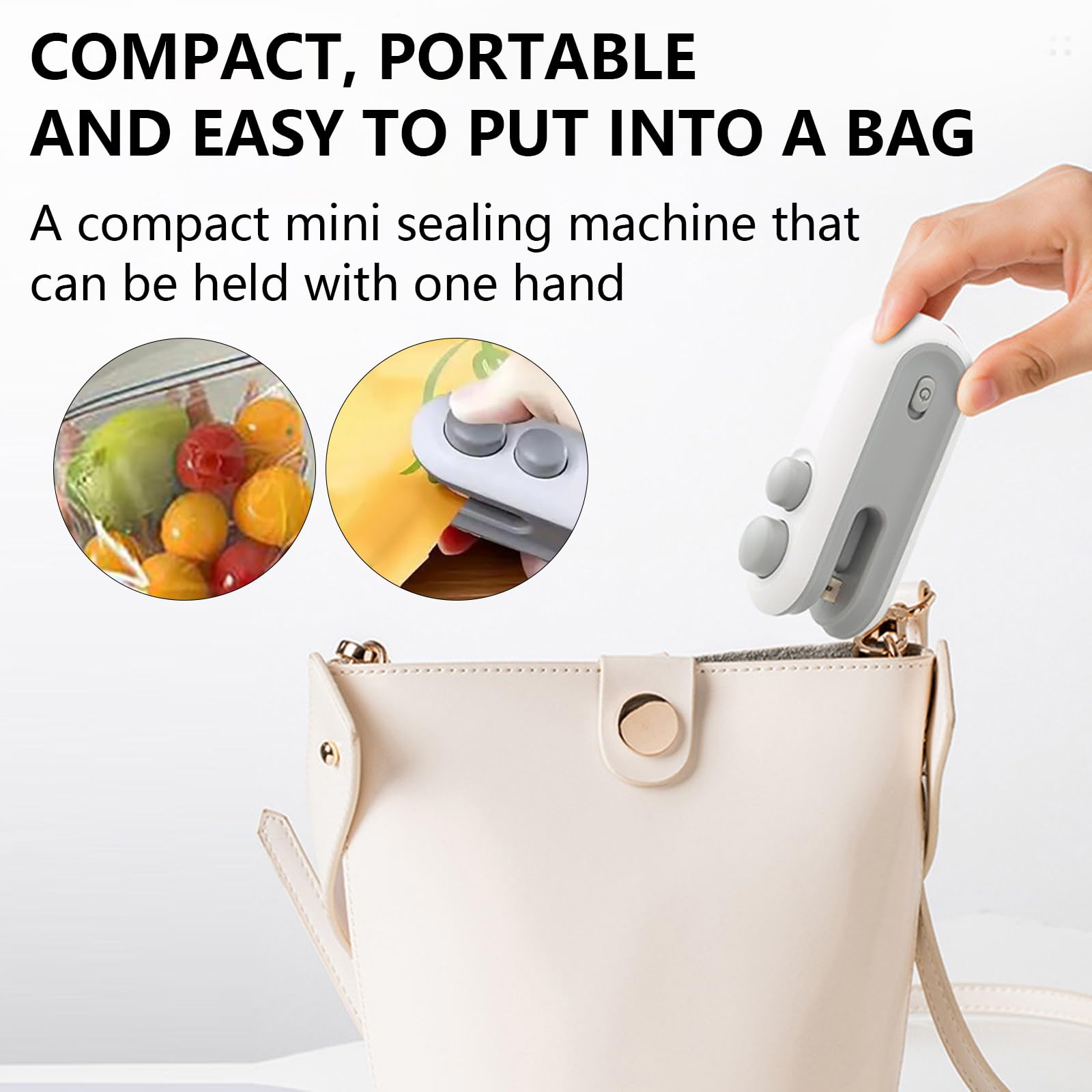 Hgkvnul mini bag sealer USB-C recharge for long battery life.