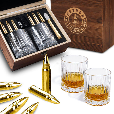 Hgsoor whiskey glasses set with lead-free tumblers for elegant at-home tastings.