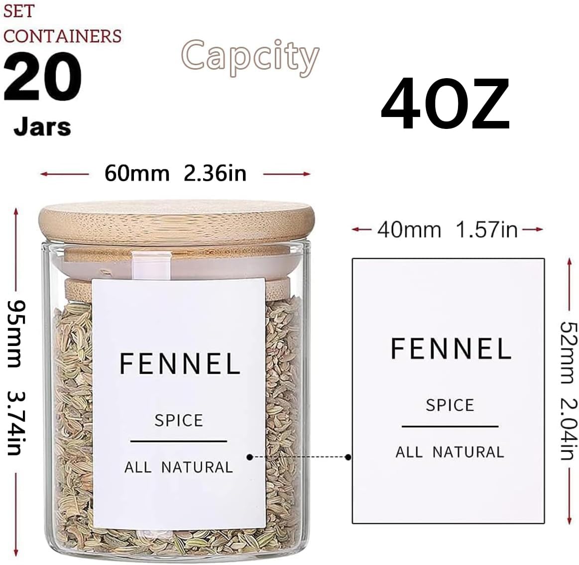 HHMJSM waterproof 131-label system for easy spice identification.