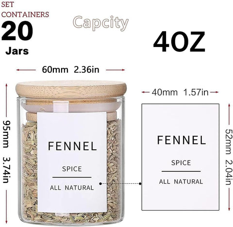 HHMJSM waterproof 131-label system for easy spice identification.